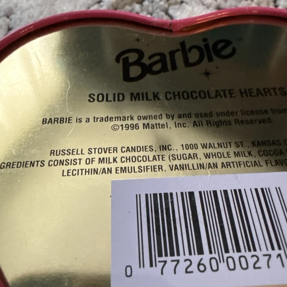 1996 Barbie Russell Stover Heart Shaped Tin - Empty
